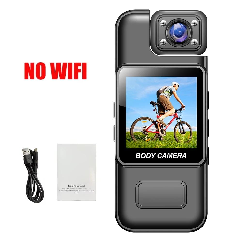 (versión Sin Wi-fi - 128g) Cámara Ultra Hd 4k - Mini Grabadora De Mano Para Fuerzas Del Orden - Lente Giratoria De 180°