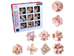 Dan26-9 Piezas Rompecabezas De Madera Kong Ming Lock Puzzle Juego De Desentrelazamiento Para Niños Y Adultos