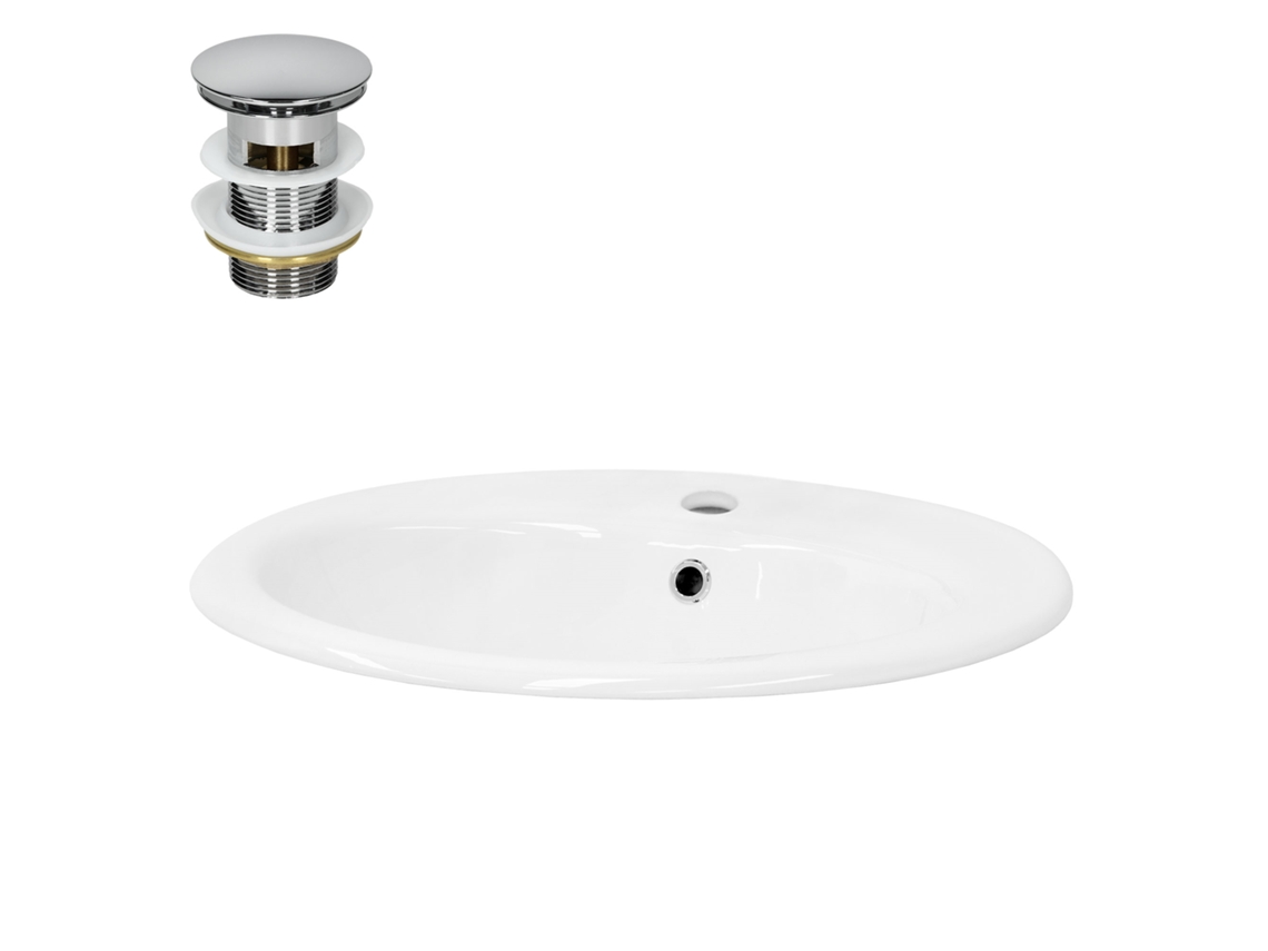 Lavabo ML-DESIGN Incl. Desagüe Sin Rebosadero 57x48,5x19,5 cm cm Cerámica Blanca