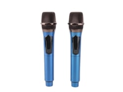 Microfone Sem Fio 1 Para 2 Display Led Handheld Karaoke Para Exterior Casa Conferência Azul