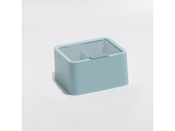 Caja De Plástico Antipolvo Para Guardar Cosméticos Con 2 Compartimentos Para Maquillaje - Azul