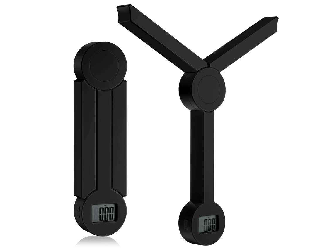 Báscula Plegable Negra Lcd Con Tara Y Apagado Automático Para Control Nutricional.