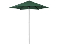 Sombrilla de patio, aluminio, techo ventilado, poste desmontable, impermeable, verde.