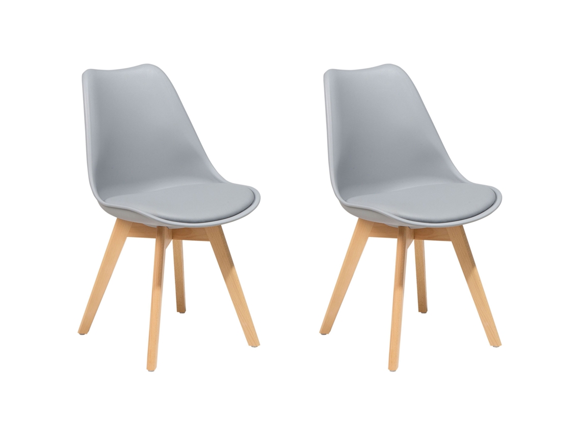 Cadeiras de jantar elegantes e práticas em estilo retro BELIANI Dakota ii de Material sintético Cinzento 47x43x84