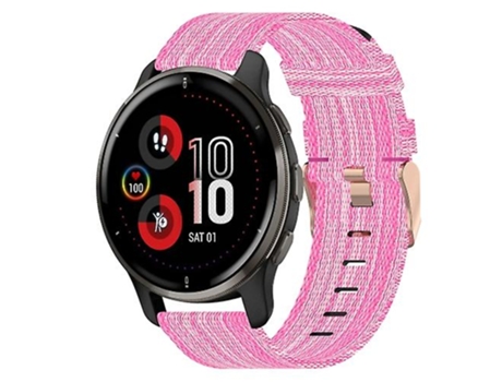 Correa para reloj Garmin Venu 2 Plus de nailon rosa de 20 mm VENISYMLIS