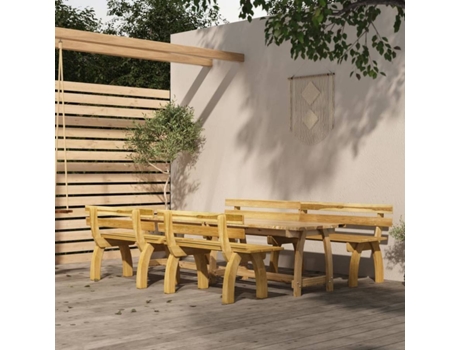 Conjunto 4 Conjunto de comedor de jardín VIDAXL Marrón Madera