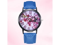 Reloj De Pulsera De Cuarzo Para Mujer Con Correa De Piel Sintética Y Diamantes De Imitación Morados.