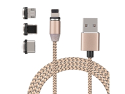 Cable De Datos Magnético 3 En 1 De Carga Rápida Para Ios Android Type C