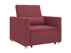 Maison Exclusive - Cama Sofá Desplegable Individual Con Rueda Rojo Vino Tinto Tela