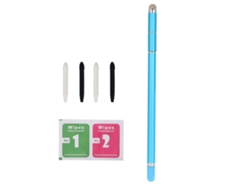 Bolígrafo Stylograph 4 en 1 con punta de fibra resistente al desgaste, azul, para celulares y tabletas, luz dorada