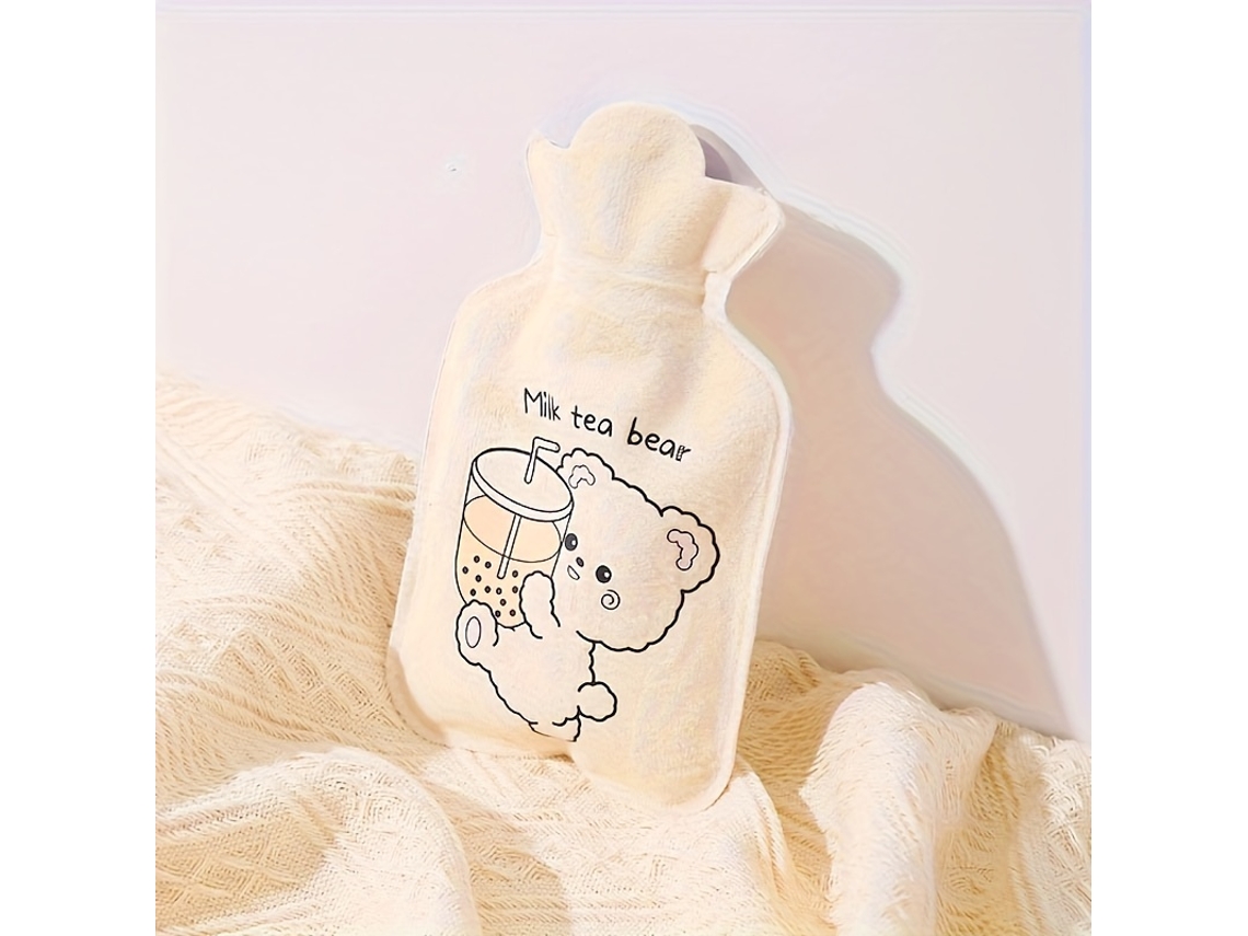 Bonita Bolsa De Agua Caliente De Peluche Con Estampado De Dibujos Animados (350 Ml) - Fabricada En Pvc, Calentador Manual Para El Vientre, N