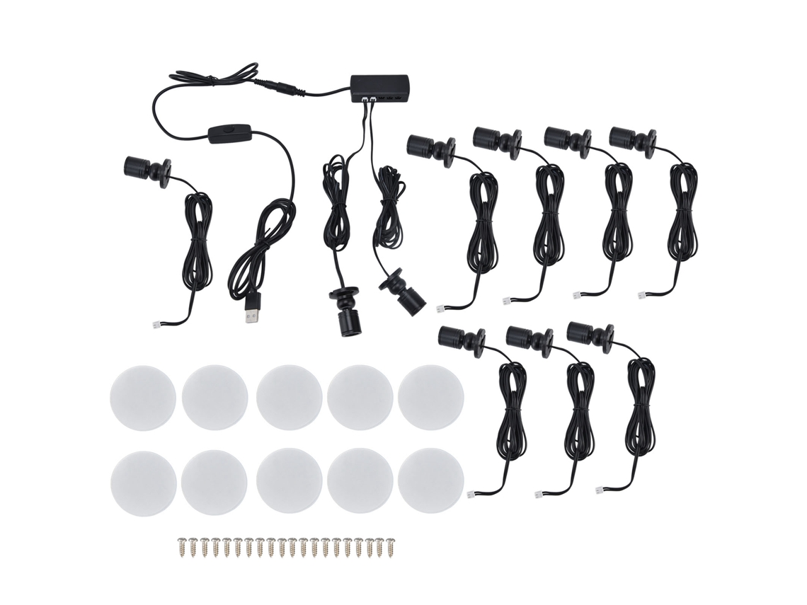 2026-luz Led Para Gabinete Usb Regulable Pequeña Redonda Ideal Para Armario Salón De Exposición Joyería 10 Unidades