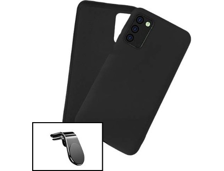 Carcasa + Soporte Magnético L Safe Driving Samsung Galaxy A03s PHONECARE Silicona Liquida Negro