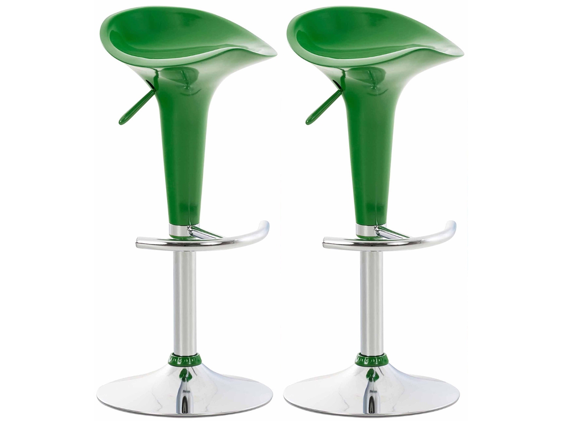 Juego de 2 taburetes de bar CLP en color verde
