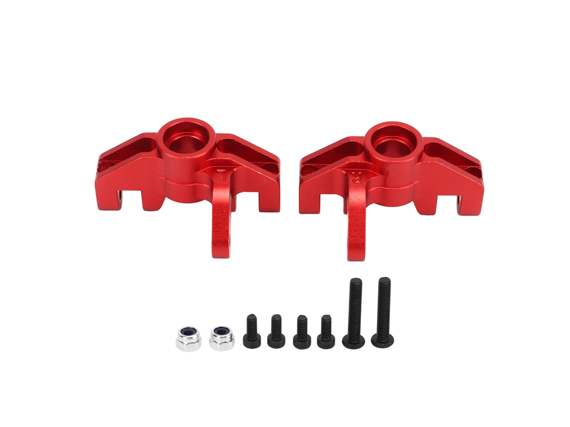 piezas de copas de dirección profesionales de aluminio para coches RC Losi Hammer Rey U4 Rock Racer 1/10 - Rojo