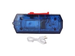 2026-linterna Clip Hombro Recargable 500mah Led Alto Brillo Luz Advertencia Auto On Off Para Ciclismo Nocturno Azul