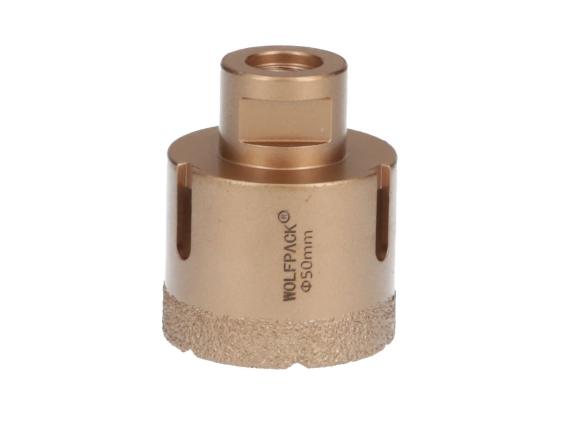 Corona Diamante para Amoladora Ø 50 Mm. Conexión Rosca M14. Corte Seco WOLFPACK LINEA PROFESIONAL