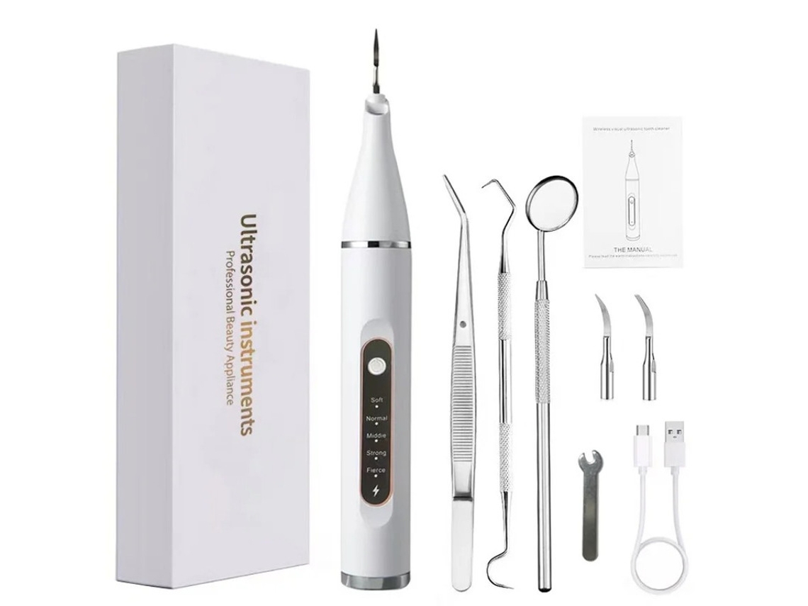 Irrigador bucal ultrasónico visual eléctrico portátil combinado blanco Yizhood