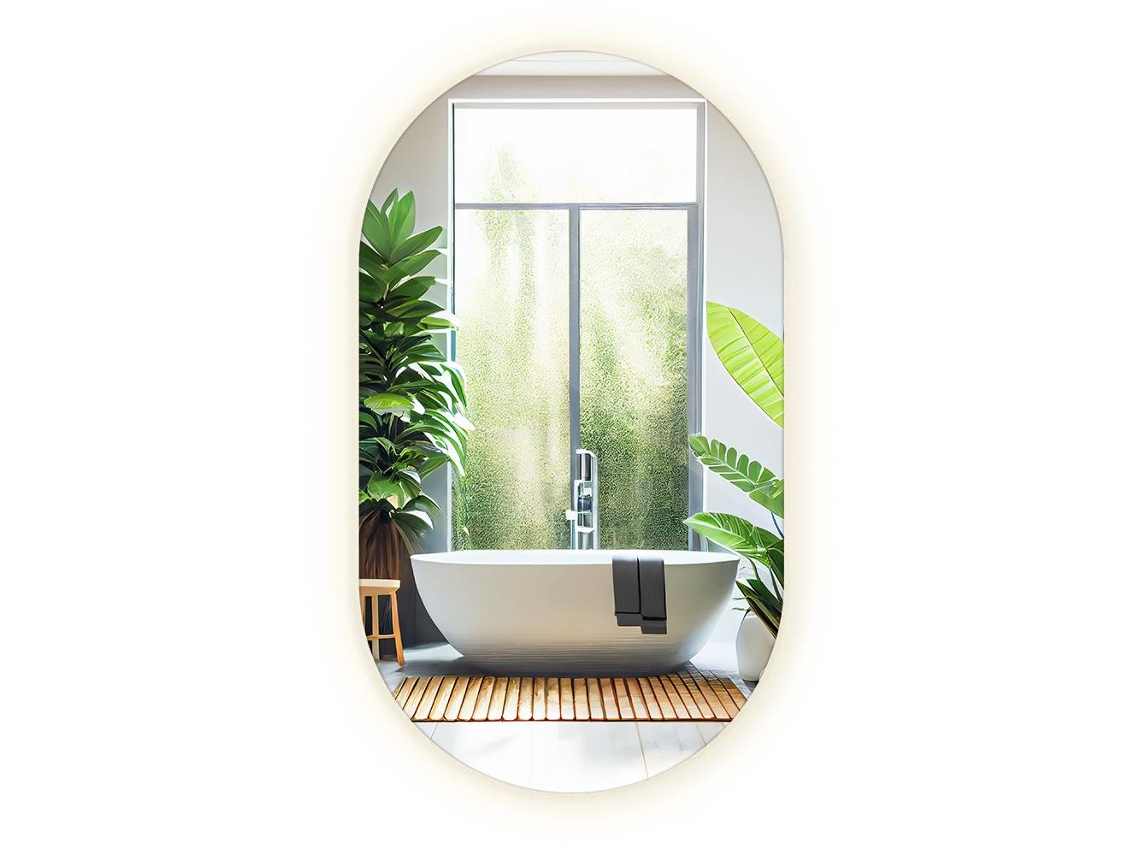 Espejo ovalado LED Espelharte (40x70 cm - Luz cálida 3000K)