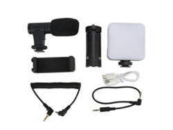 Kit Profesional De Grabación De Vlogs Para Smartphone Con Trípode, Luz De Relleno Y Micrófono Para Cámara