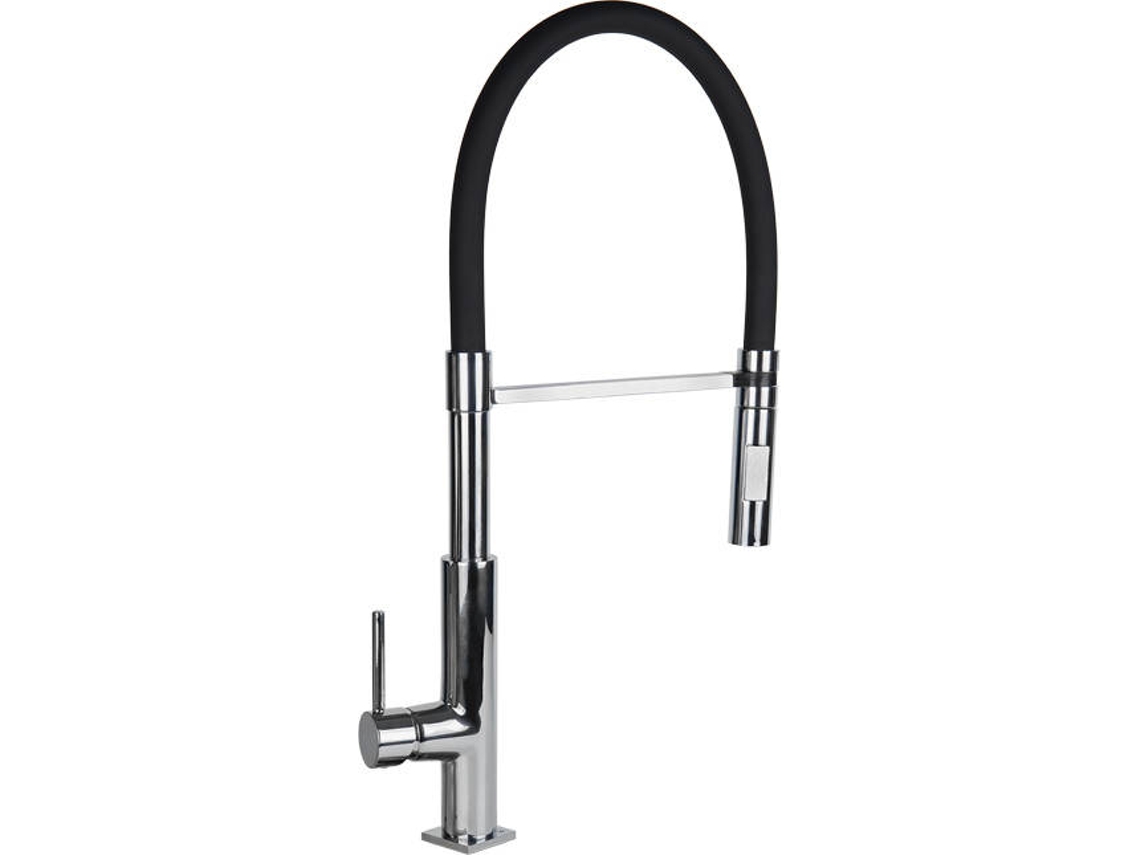 Grifo Cocina Monomando Tubo Flexible Negro 25Mm Modelo Nyassa