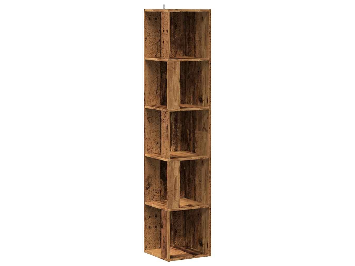 Mueble de esquina fabricado con derivados de madera, color madera vieja, EXCLUSIVO DE LA CASA