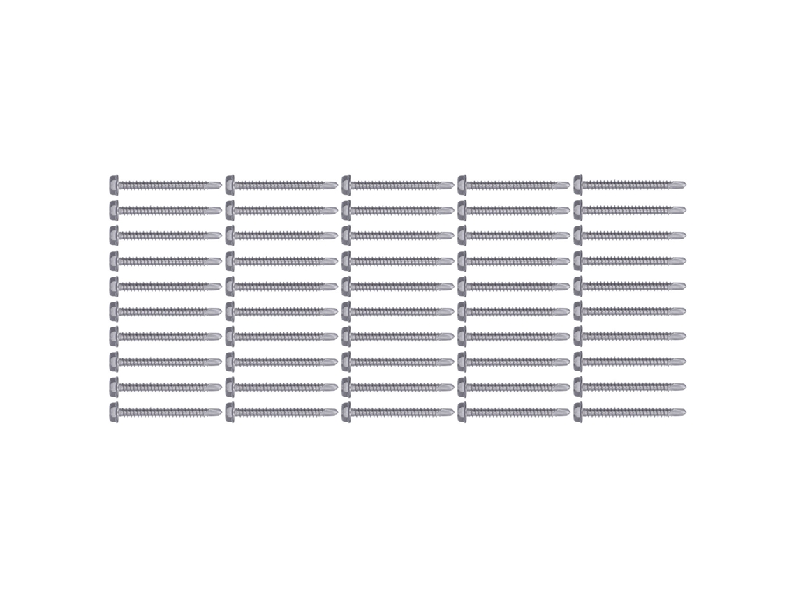 50 Pcs Tornillos Autoatacantes De Acero Inoxidable 410 Hilo Completo 4.8x50mm Hexagonales De Repuesto