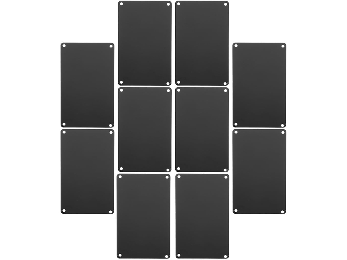 Juego de 10 placas multifuncionales de aluminio anodizado negro, 100 x 50 mm, para grabado y