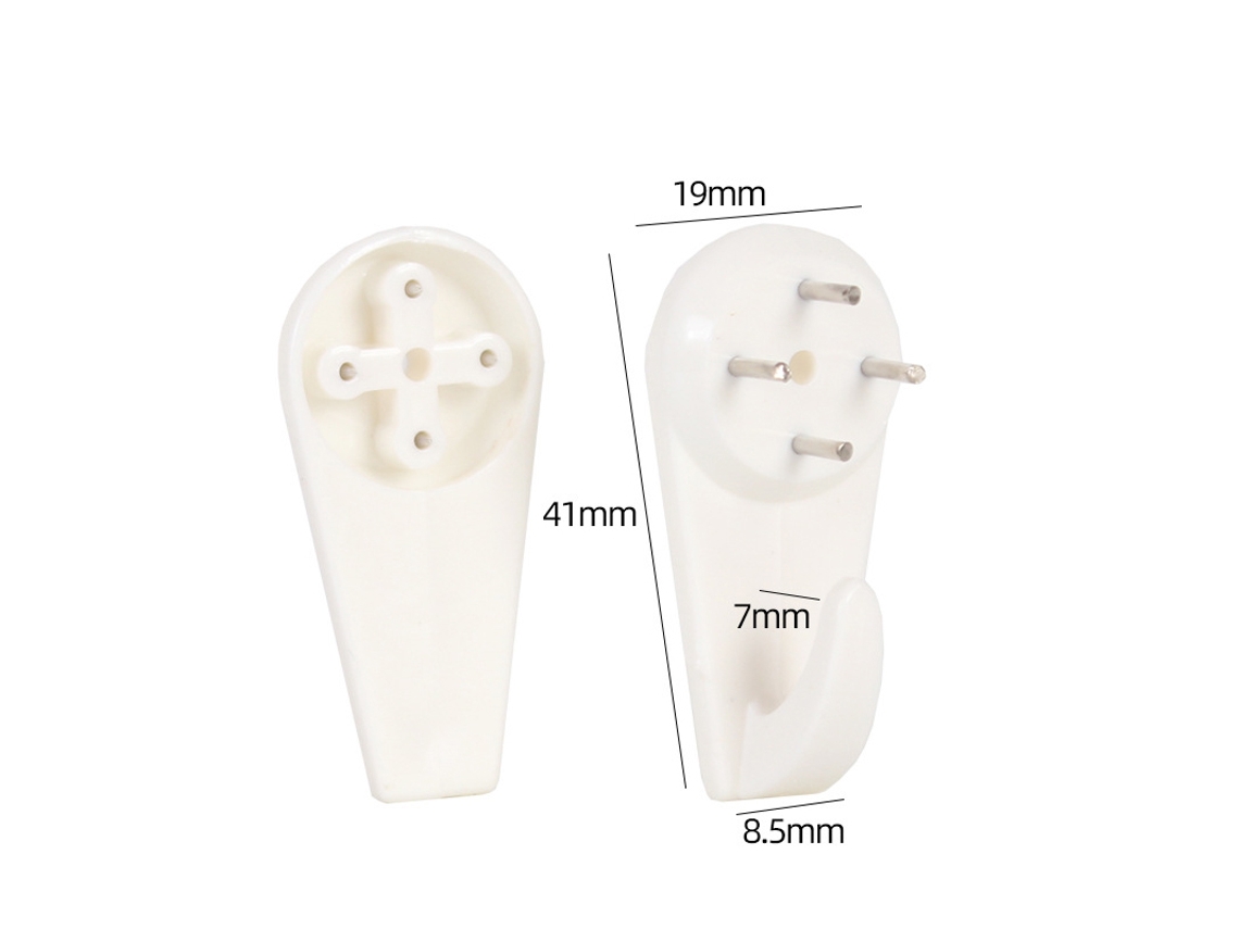 10 colgadores de cuadros, ganchos de pared para colgar cuadros, tapices, relojes sin daños Blanco 5x2x0.95 cm