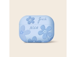 Funda protectora para auriculares Airpods 4, protección completa (pintura al óleo con flores/azul) Czhhmart