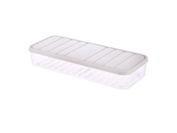 Caja rectangular sellada de plástico para cupcakes congelados con tapa blanca, tamaño S
