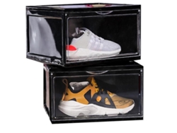 Organizador de zapatos para guardar zapatos - Cajas de zapatos apilables de plástico transparente