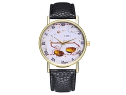 Reloj De Pulsera Unisex Zhoulianfa, Modelo Libra, Correa De Piel Sintética Negra.
