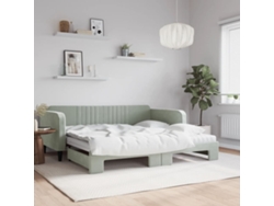 Sofá Cama Nido Con Colchón Terciopelo Gris Claro 100x200 Cm