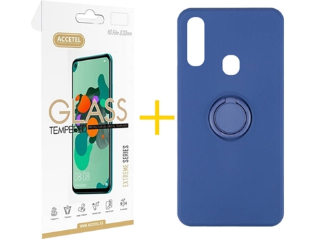Carcasa + Protector de Pantalla para Samsung Galaxy A20e ACCETEL Azul Oscuro