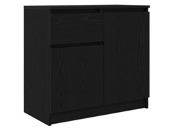 Maison Exclusive - Aparador Con Cajón Roble Negro 71x35x65 Cm Madera De Ingeniería