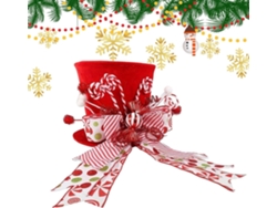 Adorno Para La Cima Del Rbol De Navidad Decoraciones Navide As Con Sombrero Estrella Y Lazos Cinta Adornos Accesorios