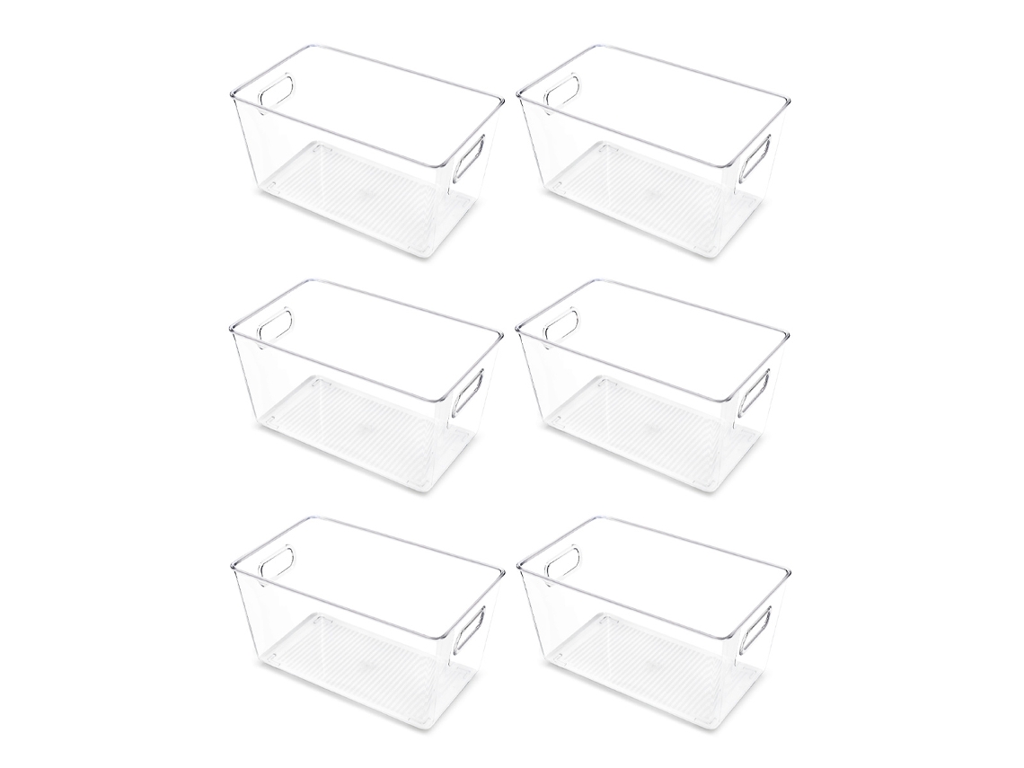 6 Tupperwares con asas para guardar alimentos en el refrigerador, la nevera, la cocina, el armario, la encimera y el congelador.