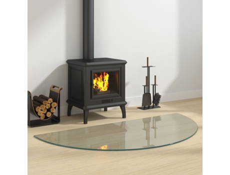 vidaXL Placa de vidrio para chimenea semicircular 1200x600 mm
