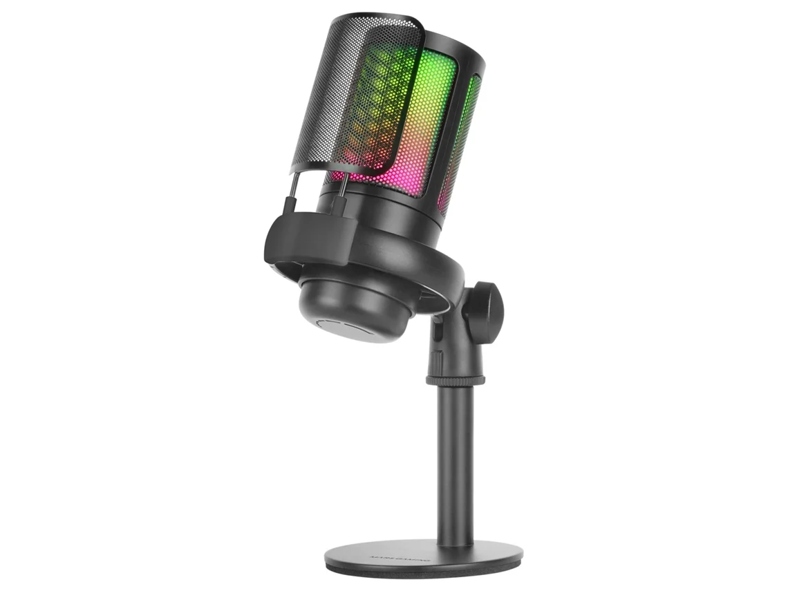 Micrófono de Estudio Profesional ARGB MARS GAMING MMIC-SE Ultra Alta Definición Soporte Antivibración Filtro Pop de Malla Metálica Negro