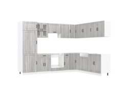 Conjunto 14 Mueble cocina Lucca sonoma gris VIDAXL madera contrachapada