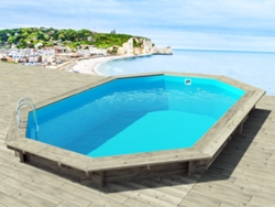 Piscina de madera Brazilia 144 5,86 x 3,86 x 1,44 m Hábitat y jardín