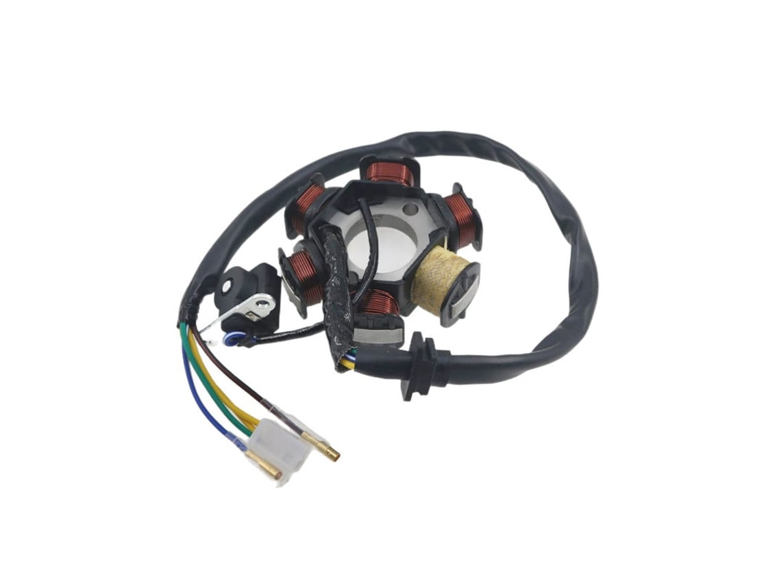 Estator De Onda Completa De 6 Polos Para Gy6 125 – Compatível Com Haomai / Jog / Ghost Fire / Quadriciclos