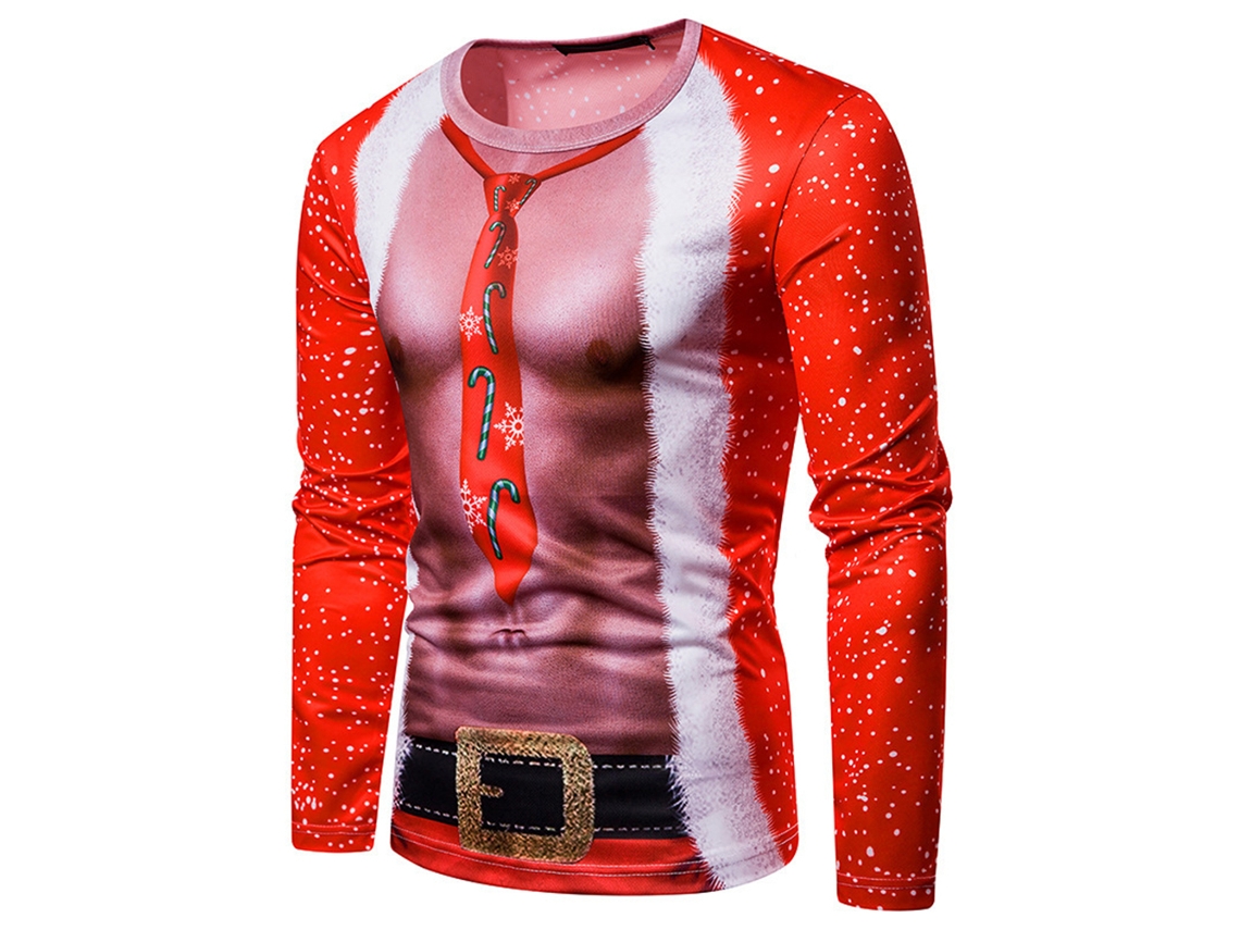 Danu2026-camiseta De Navidad Fea Para Hombres Con Impresión Digital 3d Sudadera De Cuello Redondo Para Fiesta Navideña