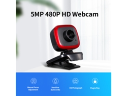 Cámara Web Usb 480p 5mp Con Micrófono Para Portátil, Computadora De Escritorio 30fps Plata