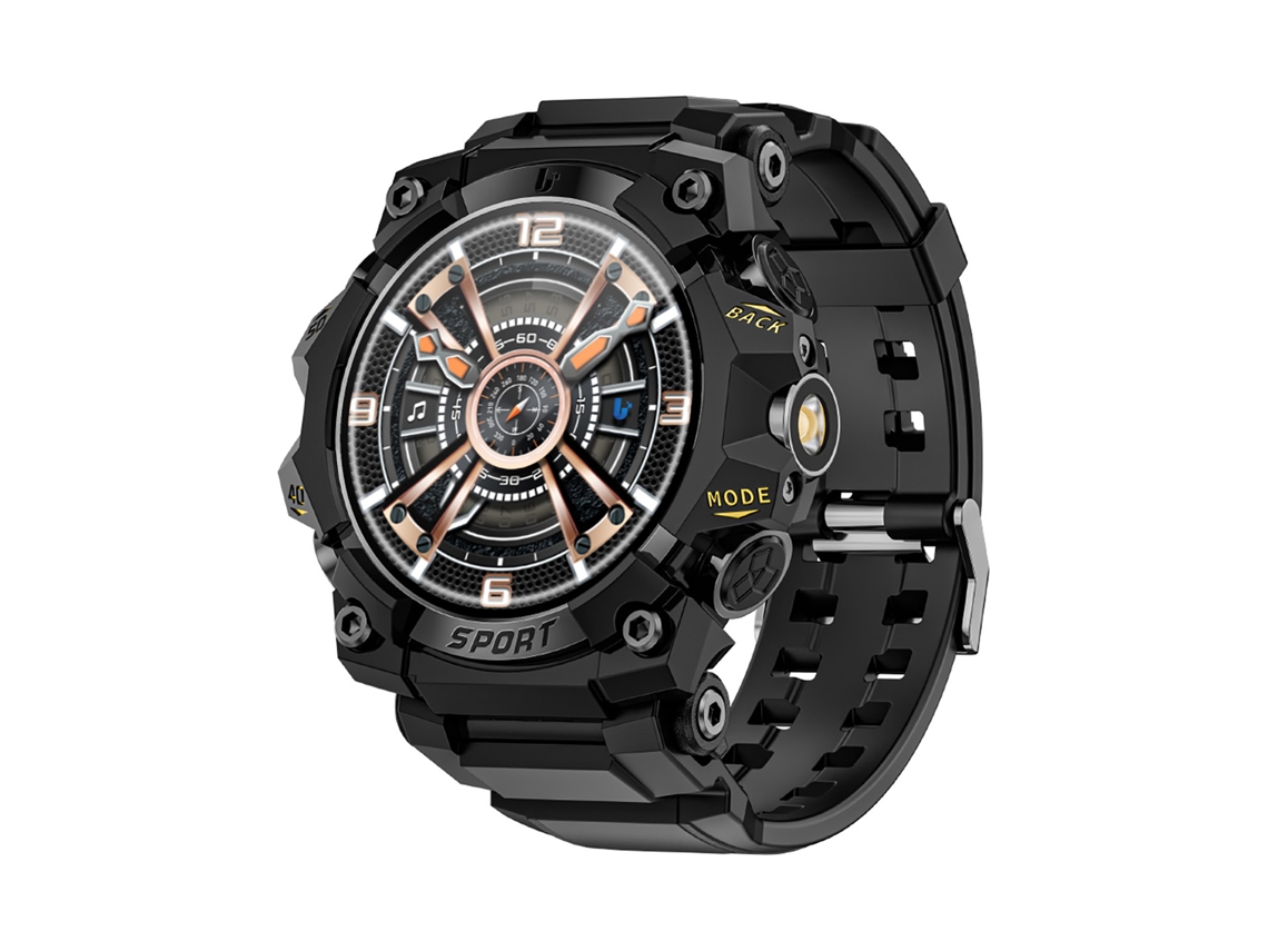 Reloj Inteligente Lokmat Attack 3 Pro Con Linterna, Monitor De Frecuencia Cardíaca Y Certificación Ip68.