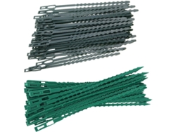 Inoomp 100 Bridas De Plástico Verde Para Plantas Con Forma De Espiga, Reutilizables Y Ajustables, 50 Largas Y 50 Cortas