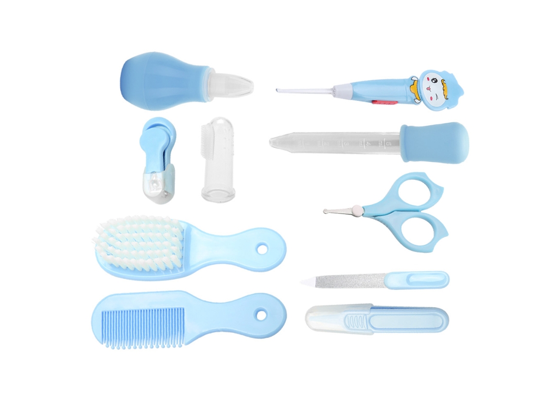 Kit De Aseo Para Bebé De 10 Piezas, Herramientas Seguras Para El Cuidado Del Bebé, Color Azul.