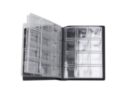 Cuaderno Para Coleccionar Monedas Con 120 Bolsillos, Tapa Negra, Material De Pvc Transparente, Almacenamiento Seguro.