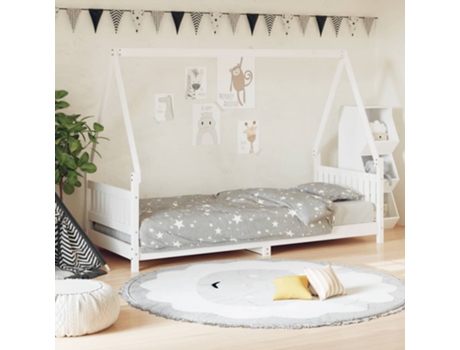 Estructura De Cama Infantil VIDAXL Blanco Madera (80x200 cm)